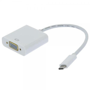 TechCraft AUSB3C-VGAF Adapteur USB 3.1 Type-C à VGA Femelle, Blanc - Simple Boutique