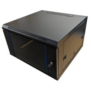 TechCraft - Cabinet Réseau Murale Fixe 6U, Porte en Verre Trempé avec Serrure, Noir - Simple Boutique