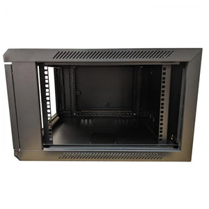 TechCraft - Cabinet Réseau Murale Fixe 6U, Porte en Verre Trempé avec Serrure, Noir - Simple Boutique