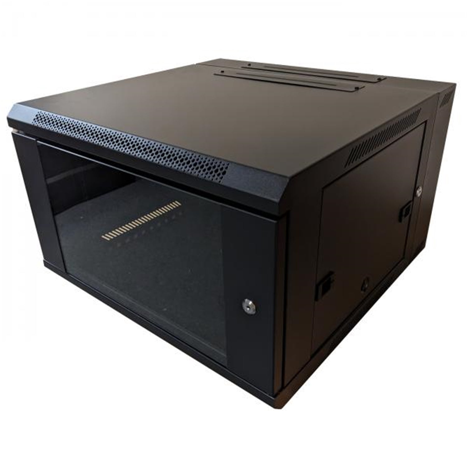 TechCraft - Cabinet Réseaux Murale 6U à Double Charnière, Conception Pivotante, Porte en Plexiglass avec Serrure, Noir - Simple Boutique