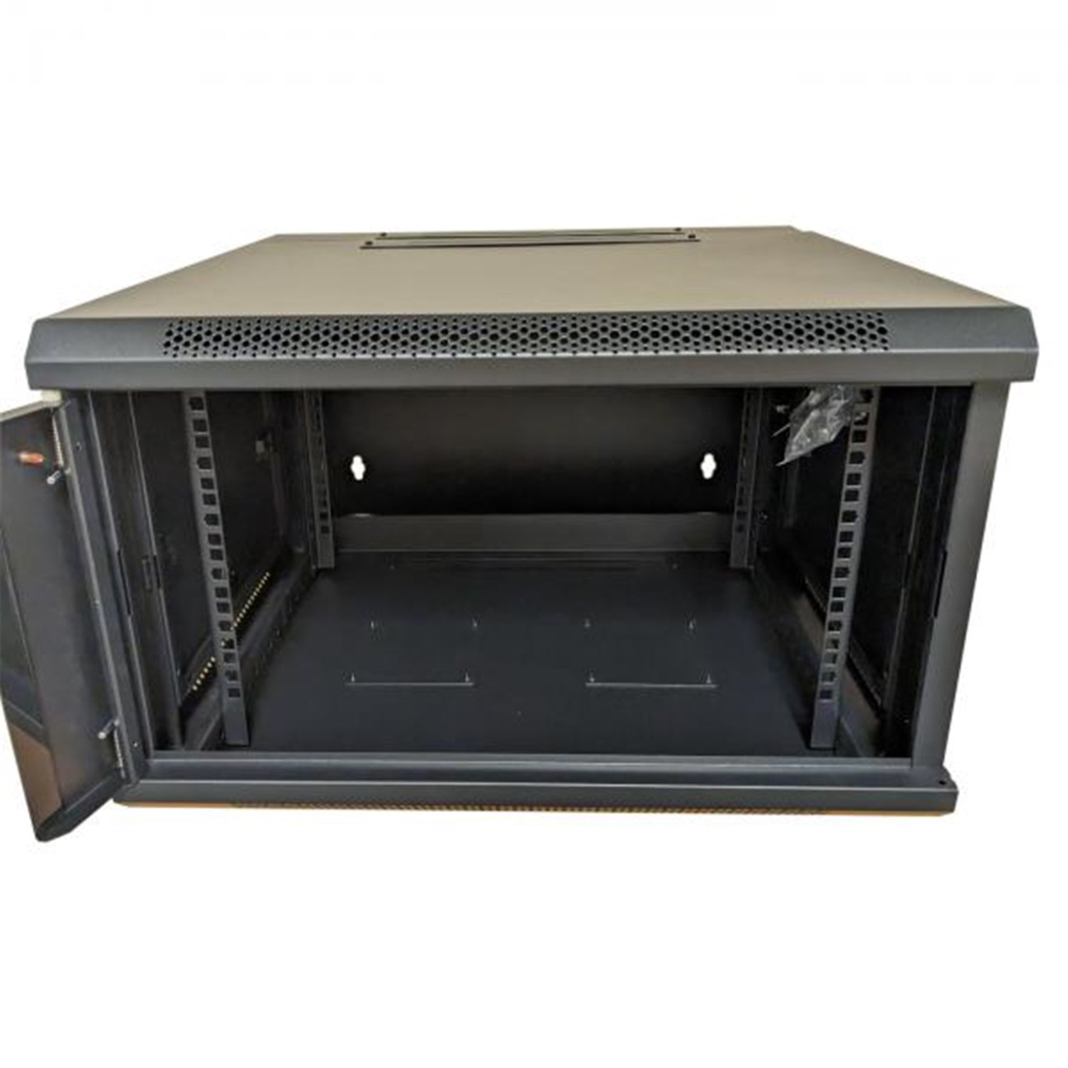 TechCraft - Cabinet Réseaux Murale 6U à Double Charnière, Conception Pivotante, Porte en Plexiglass avec Serrure, Noir - Simple Boutique