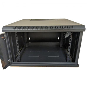 TechCraft - Cabinet Réseaux Murale 6U à Double Charnière, Conception Pivotante, Porte en Plexiglass avec Serrure, Noir - Simple Boutique