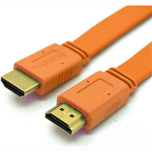 TechCraft Câble HDMI Plat V1.4 Compatible 3D Et Ethernet 1080P 5 Pieds Orange - Simple Boutique