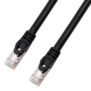 TechCraft - Câble Réseau FTP avec Connecteurs Métalliques CAT8, Blindé, Longeur de 1 Pieds, Noir - Simple Boutique