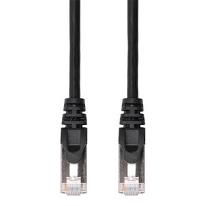 TechCraft - Câble Réseau FTP avec Connecteurs Métalliques CAT8, Ultra-Mince, Blindé, Longeur de 5 Pieds, Noir - Simple Boutique
