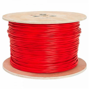 TechCraft - Câble d'alarme d'incendie Solide, 18AWG, 2 Conducteurs, Blindé, FPLR/CMR, Longeur de 1000 Pieds, Rouge - Simple Boutique