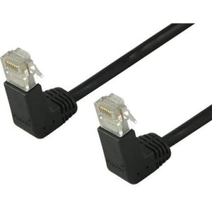 TechCraft Câble ethernet réseau Cat5e RJ-45 UTP 350MHz avec Angle Bas à Bas, 6 pi Noir - Simple Boutique