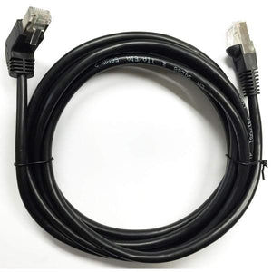 TechCraft Câble ethernet réseau Cat5e RJ-45 UTP 350MHz avec Angle Bas à Droit, 50 pi Noir - Simple Boutique