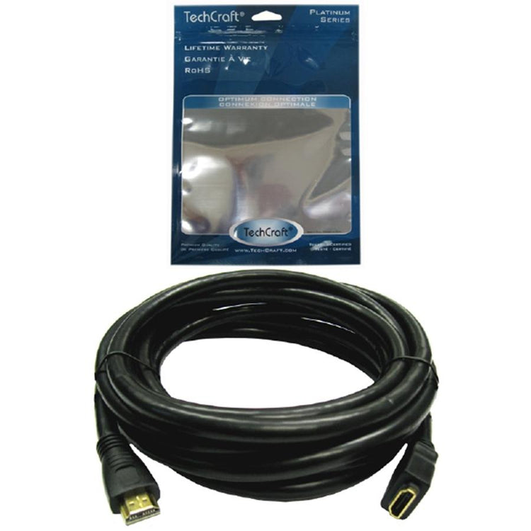 TechCraft Extension HDMI 1.4 Haute Vitesse avec Ethernet 3D 10 Pi Noir - Simple Boutique
