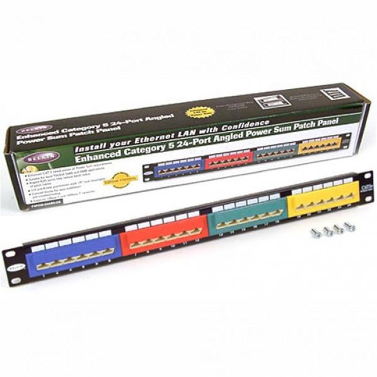 TechCraft Panneau de Brassage CAT5 à 24 Ports (1U), Belkin T568A ou T568B - Simple Boutique