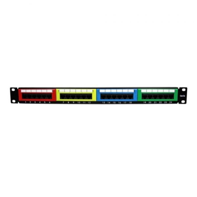 TechCraft Panneau de brassage CAT5 à 24 Ports (1U), T568A ou T568B, Jacks colorés - Simple Boutique