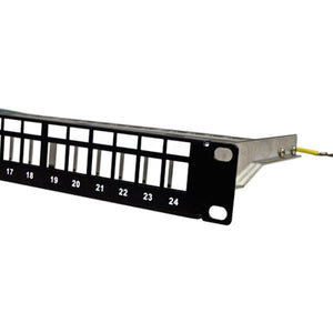 TechCraft Patch Panel blindé vide pour connecteurs keystone 24 ports noir 19" 1U avec Rail Arrière - Simple Boutique