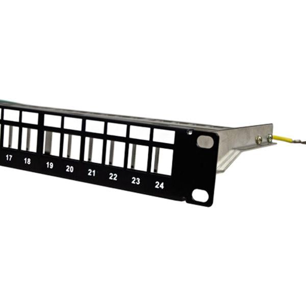 TechCraft Patch Panel blindé vide pour connecteurs keystone 24 ports noir 19" 1U avec Rail Arrière - Simple Boutique
