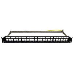 TechCraft Patch Panel blindé vide pour connecteurs keystone 24 ports noir 19" 1U avec Rail Arrière - Simple Boutique