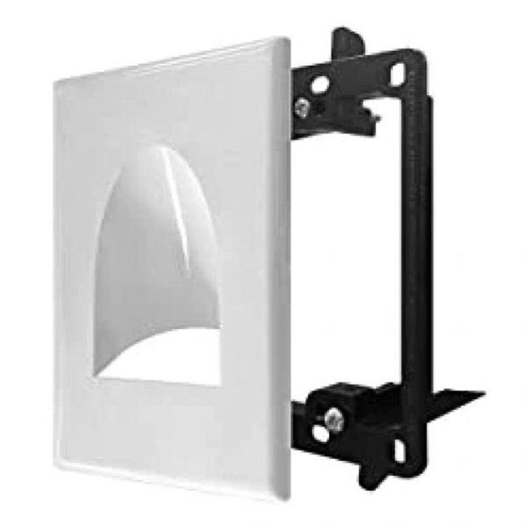 TechCraft - Plaque de Câble Basse Tension Encastré à 1 Ouverture avec Support de Montage, Blanc - Simple Boutique