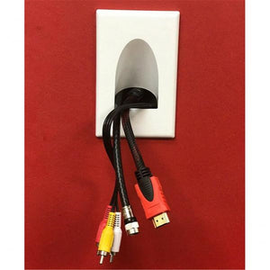 TechCraft - Plaque de Câble Basse Tension Encastré à 1 Ouverture avec Support de Montage, Blanc - Simple Boutique