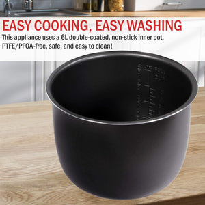 Thomson - Autocuiseur et Friteuse à Air 9-en1, Capacité de 6 Litres, Acier Inoxydable - Simple Boutique