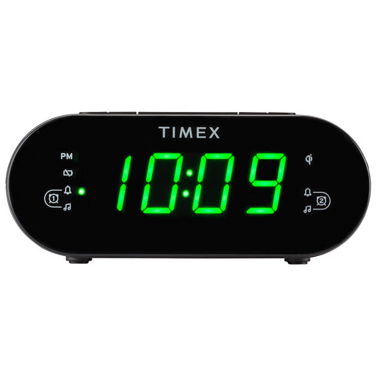 Timex - Radio-Réveil FM Avec Chargement Sans-Fil et Port USB, Noir - Simple Boutique