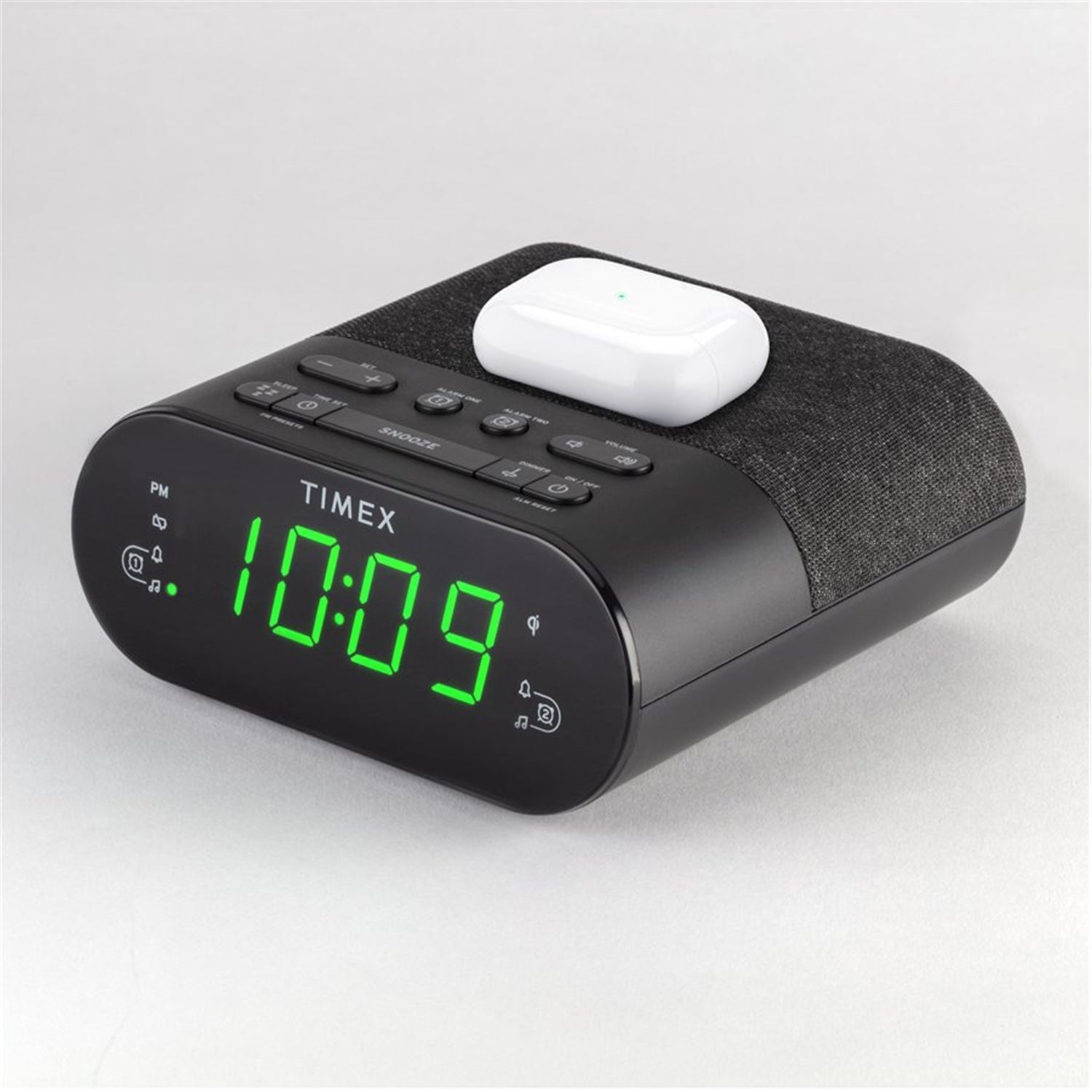 Timex - Radio-Réveil FM Avec Chargement Sans-Fil et Port USB, Noir - Simple Boutique