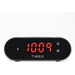 Timex - Radio-Réveil à Double Alarme avec Écran LED, Chargement Sans-Fil et Batterie de Secours, Noir - Simple Boutique