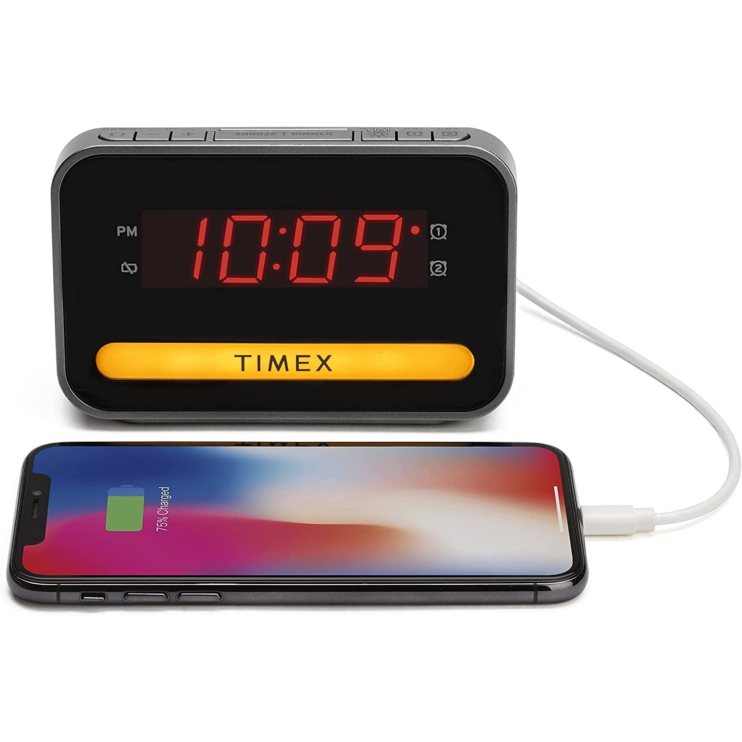 Timex - Radio-Réveil avec Écran LED, Chargement USB et Veilleuse, Noir - Simple Boutique
