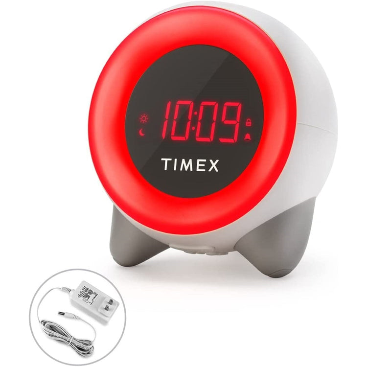 Timex - Réveil Matin d'apprentissage du Sommeil pour Enfant avec Machine à Sons et Veilleuse, Blanc - Simple Boutique