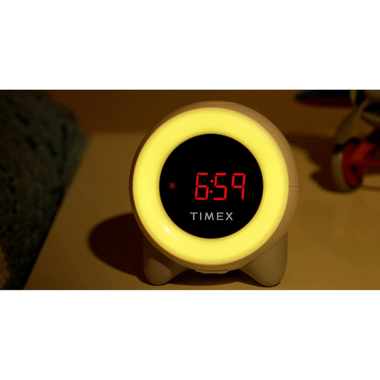 Timex - Réveil Matin d'apprentissage du Sommeil pour Enfant avec Machine à Sons et Veilleuse, Blanc - Simple Boutique