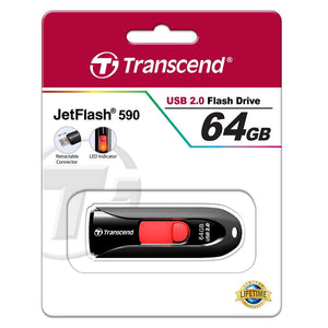 Transcend Clé USB 2.0 JETFLASH 590 Noir capacité de 64 GB - Simple Boutique