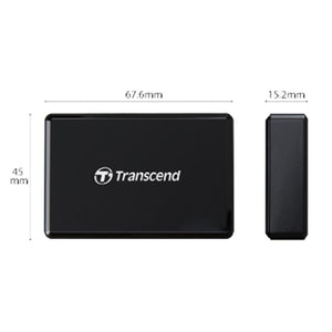 Transcend TS-RDF9K2 Lecteur de Cartes Multiples UHS-II, Ports pour Cartes CompactFlash, SD et microSD, USB 3.1, Noir - Simple Boutique