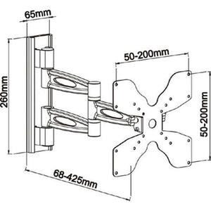 TygerClaw Support Mural Universel Bras Articulé LED LCD PLASMA 13" à 37" - Simple Boutique