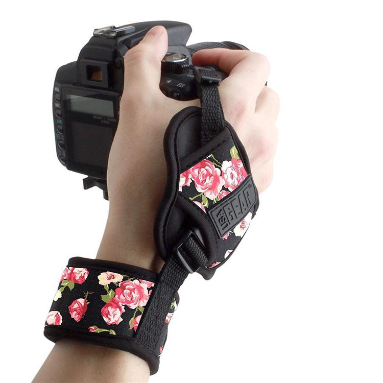 USA GEAR GRCMDG0110FLEW Support de Main et Sangle de Poignet pour Appareil Photo DSLR Florale - Simple Boutique