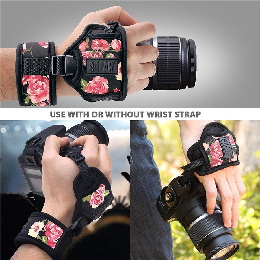 USA GEAR GRCMDG0110FLEW Support de Main et Sangle de Poignet pour Appareil Photo DSLR Florale - Simple Boutique