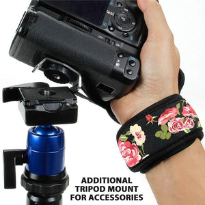 USA GEAR GRCMDG0110FLEW Support de Main et Sangle de Poignet pour Appareil Photo DSLR Florale - Simple Boutique