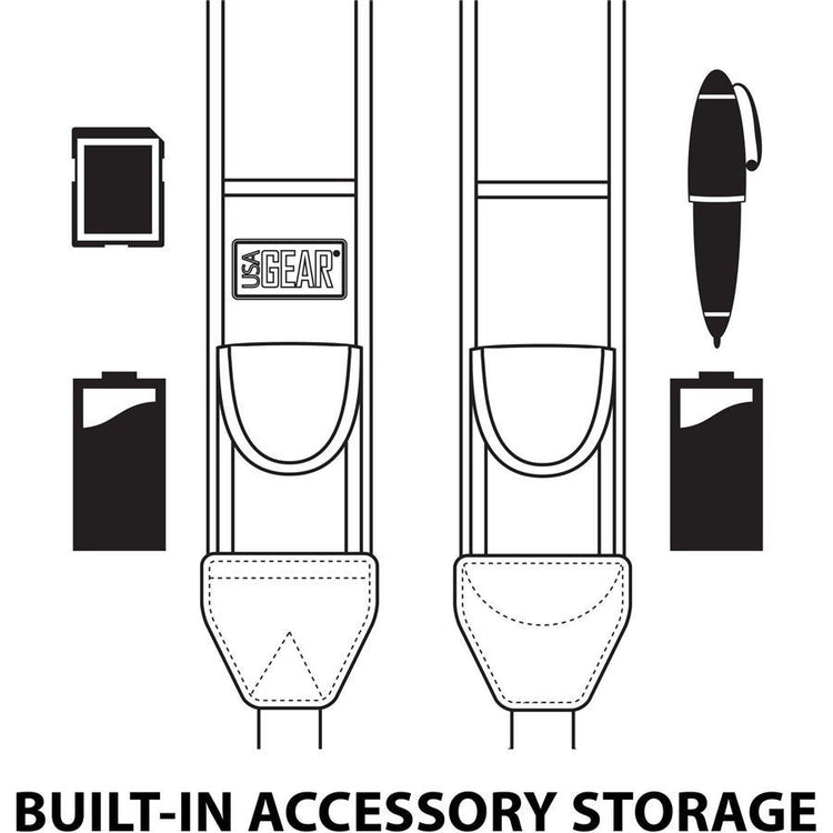 USA GEAR GRCMHS0100BKUS Sangle d'Appareil Photo Harnais de Poitrine avec Poches de Rangement Rembourré en Néoprène Noir - Simple Boutique