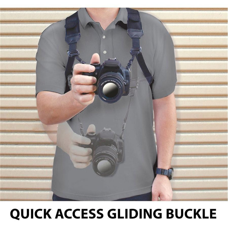 USA GEAR GRCMHS0100BKUS Sangle d'Appareil Photo Harnais de Poitrine avec Poches de Rangement Rembourré en Néoprène Noir - Simple Boutique