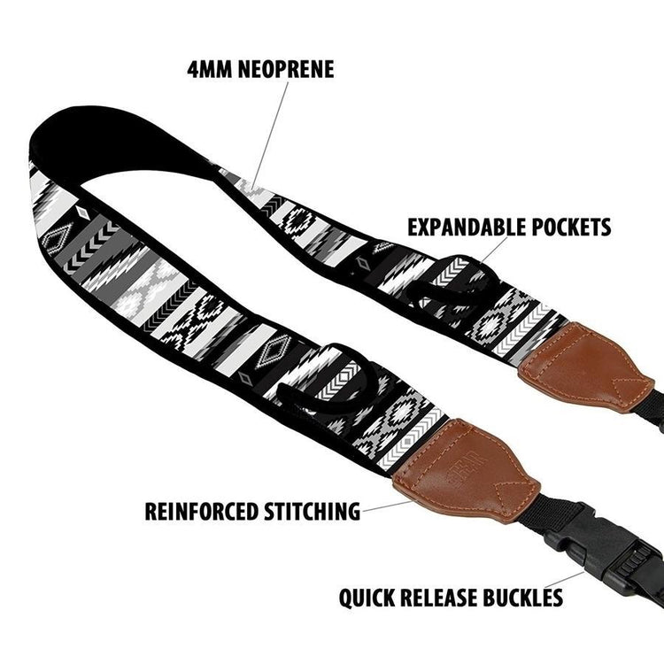 USA GEAR GRCMMS0100WGEW Sangle pour Caméra avec Coussin Ajustable en Néoprène Antidérapant Sud-Ouest Gris - Simple Boutique