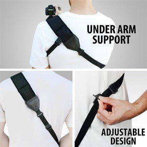 USA GEAR GRCMSS0100BKUS Bandoulière pour Appareil Photo DSLR avec Élévant et Néoprène Rembourré Noir - Simple Boutique