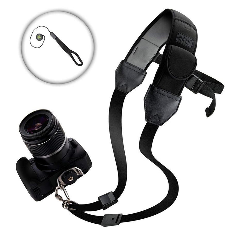 USA GEAR GRCMSS0100BKUS Bandoulière pour Appareil Photo DSLR avec Élévant et Néoprène Rembourré Noir - Simple Boutique