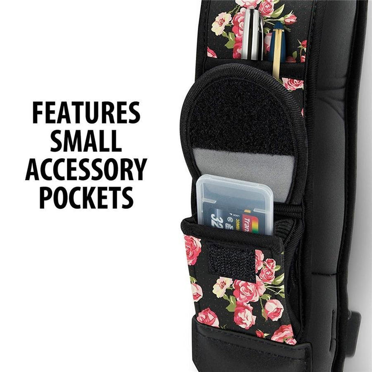 USA GEAR GRCMSS0100FLEW Sangle Épaule Bandoulière Rembourée en Néoprène pour Appareil Photo Floral - Simple Boutique