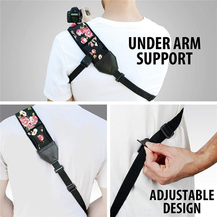USA GEAR GRCMSS0100FLEW Sangle Épaule Bandoulière Rembourée en Néoprène pour Appareil Photo Floral - Simple Boutique