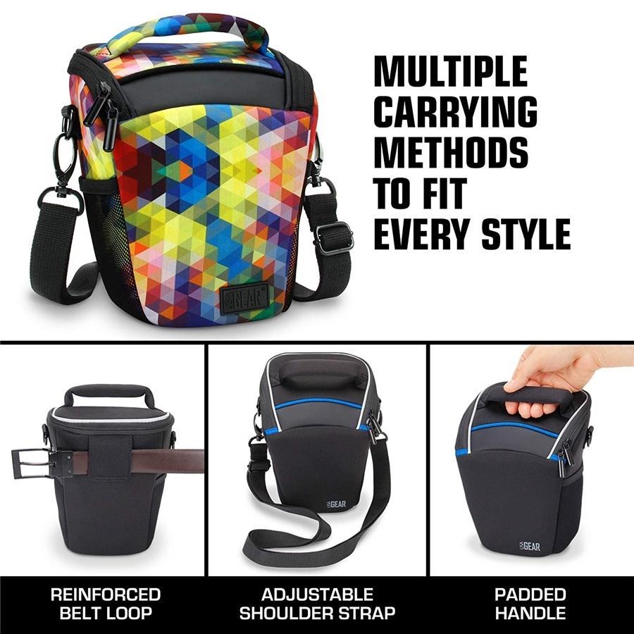 USA GEAR GRQLQTL100GMEW Étui pour Appareil Photo DSLR avec Accessiblilité au Chargement par le Haut Géométrique - Simple Boutique