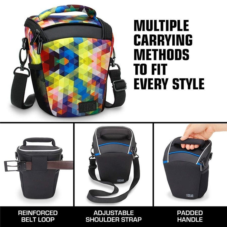 USA GEAR GRQLQTL100GMEW Étui pour Appareil Photo DSLR avec Accessiblilité au Chargement par le Haut Géométrique - Simple Boutique