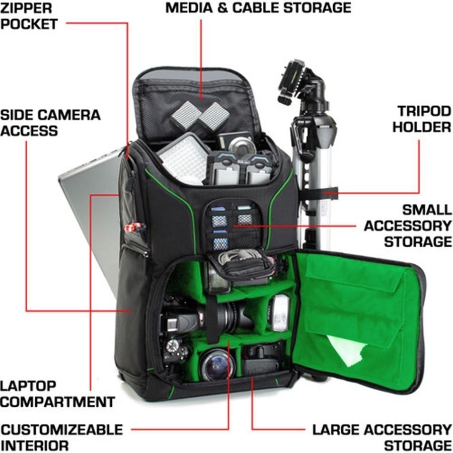 USA GEAR GRSLS17100GNEW Sac à Dos pour Appareil Photo DSLR Vert - Simple Boutique