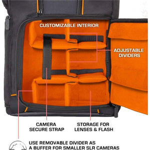USA GEAR GRSLS17100OGEW Sac à Dos pour Appareil Photo DSLR Orange - Simple Boutique