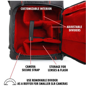 USA GEAR GRSLS17100RDEW Sac à Dos pour Appareil Photo DSLR Rouge - Simple Boutique