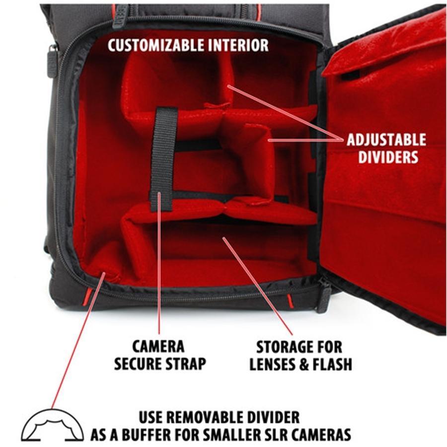 USA GEAR GRSLS17100RDEW Sac à Dos pour Appareil Photo DSLR Rouge - Simple Boutique