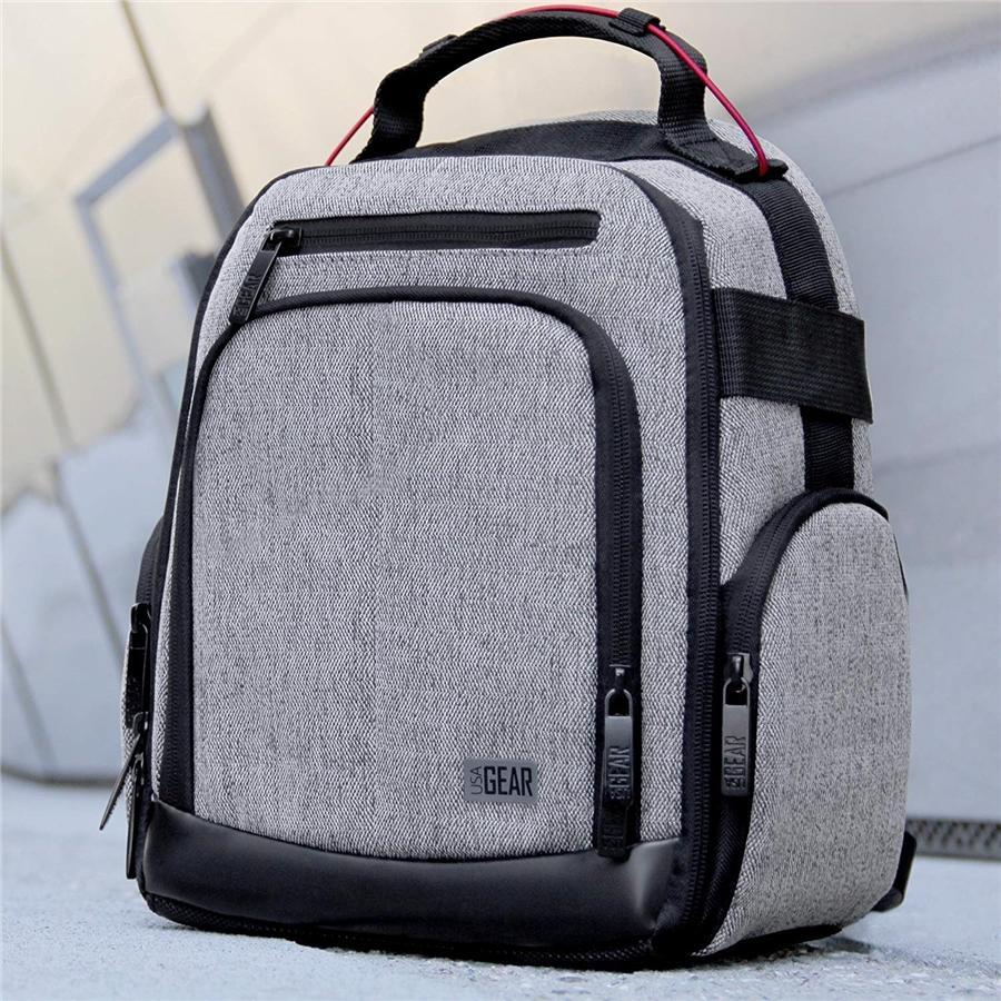 USA GEAR GRULUBK100GYEW Sac à Dos pour Camera Personnalisable Gris - Simple Boutique