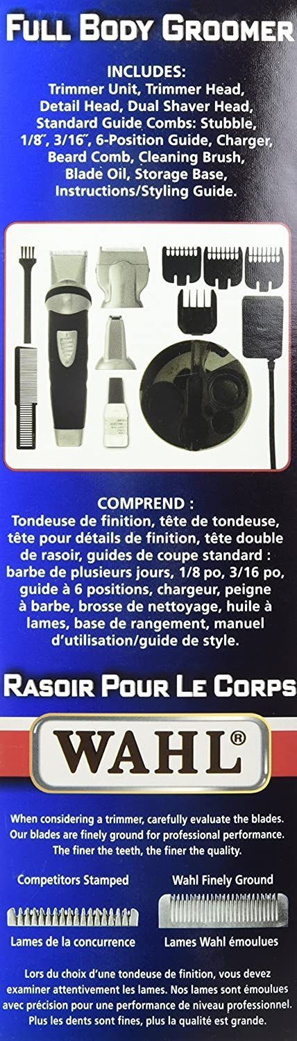 WAHL Canada 5580 Ensemble de Tondeuse Personnelle Rechargeable pour le Corps 12 pièces - Simple Boutique