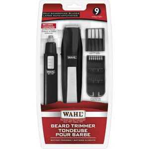 WAHL - Ensemble de 11 Morceaux, Tondeuse à Barbe à Batterie et Tondeuse pour Nez et Oreilles , Gris - Simple Boutique