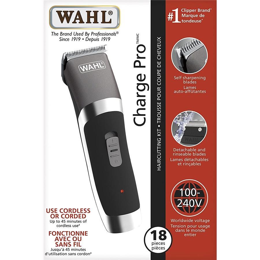 WAHL - Ensemble de Tondeuse à Cheveux de 18 Morceaux, Avec ou Sans Fil, Noir - Simple Boutique